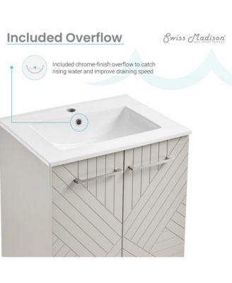 Annecy 24" Freestanding Bathroom Vanity in Greige with Sink Top