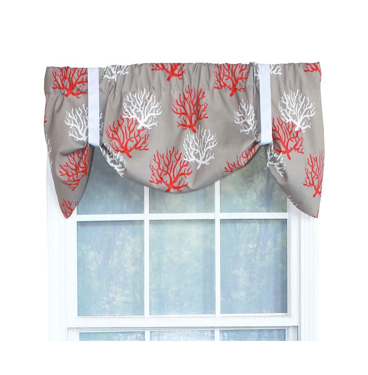 Sea Coral Suspender Style 3" Rod Pocket Valance 50" x 16" Red by Rlf Home