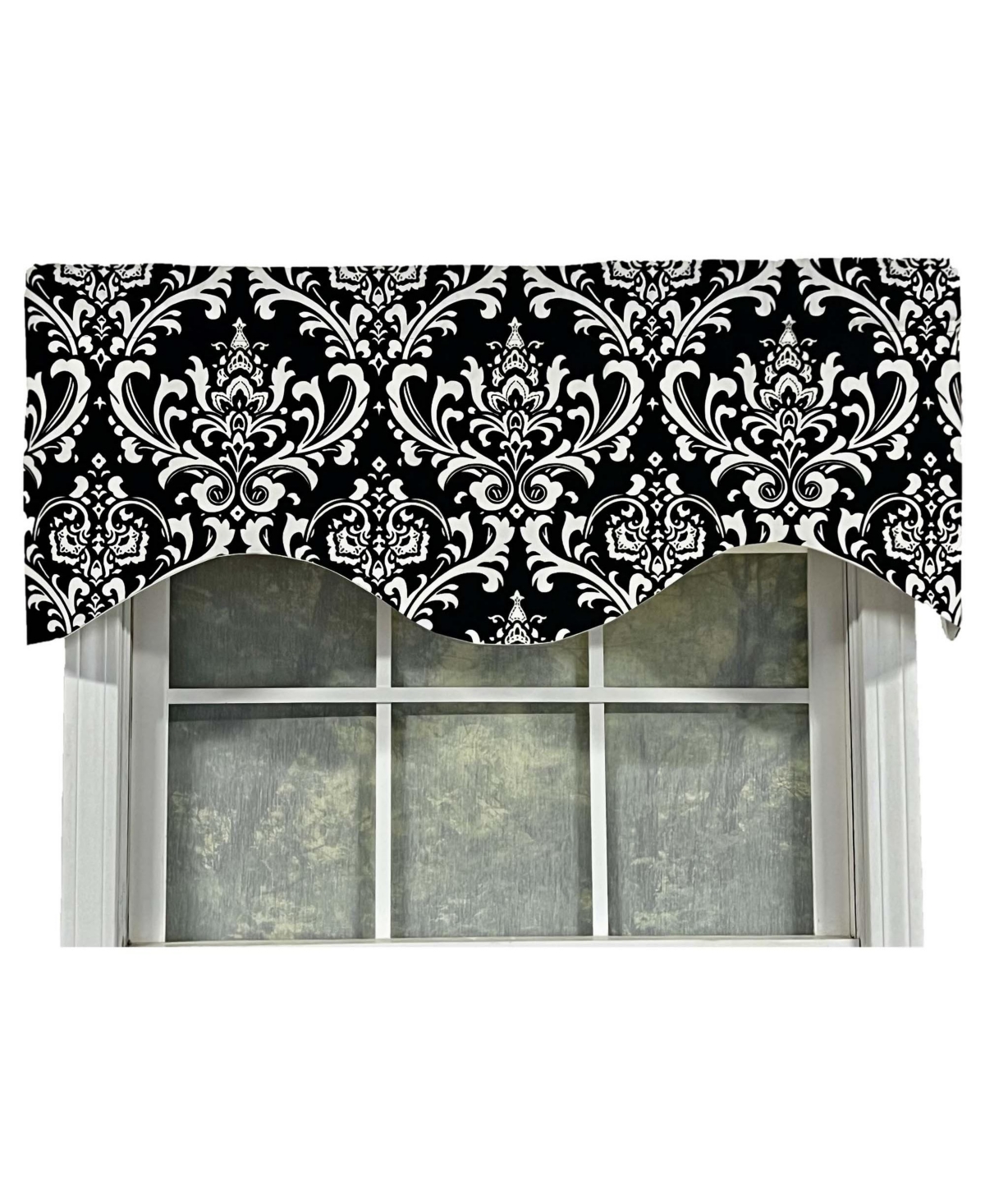 Rlf Home Ozbourne Cornice Syel 3" Rod Pocket Valance 50" x 17" Black by Rlf Home