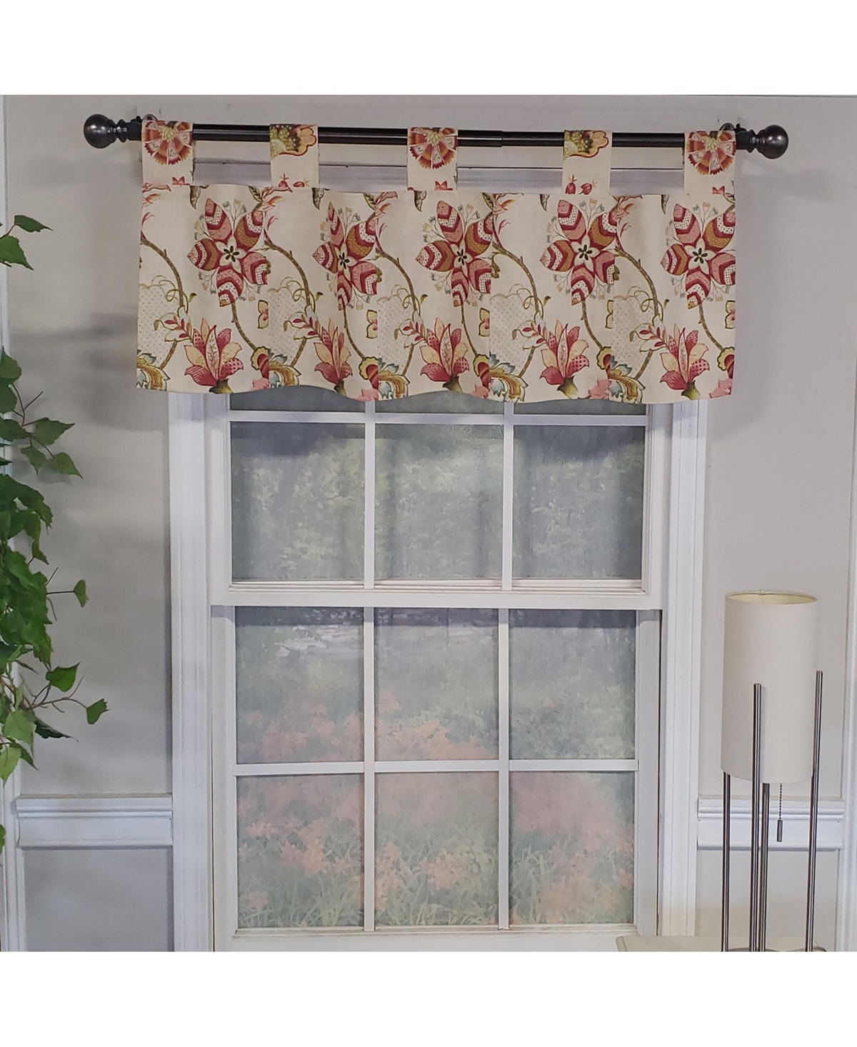 Rlf Home Ophelia Tab Style Premium Quality 4" Tab Valance 45" x 15" Rose by Rlf Home