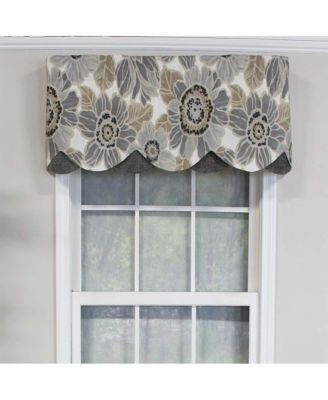 Verona Petticoat Modern Premium Design Printed Valance 3" Rod Pocket 50" x 15" Sand/Gray