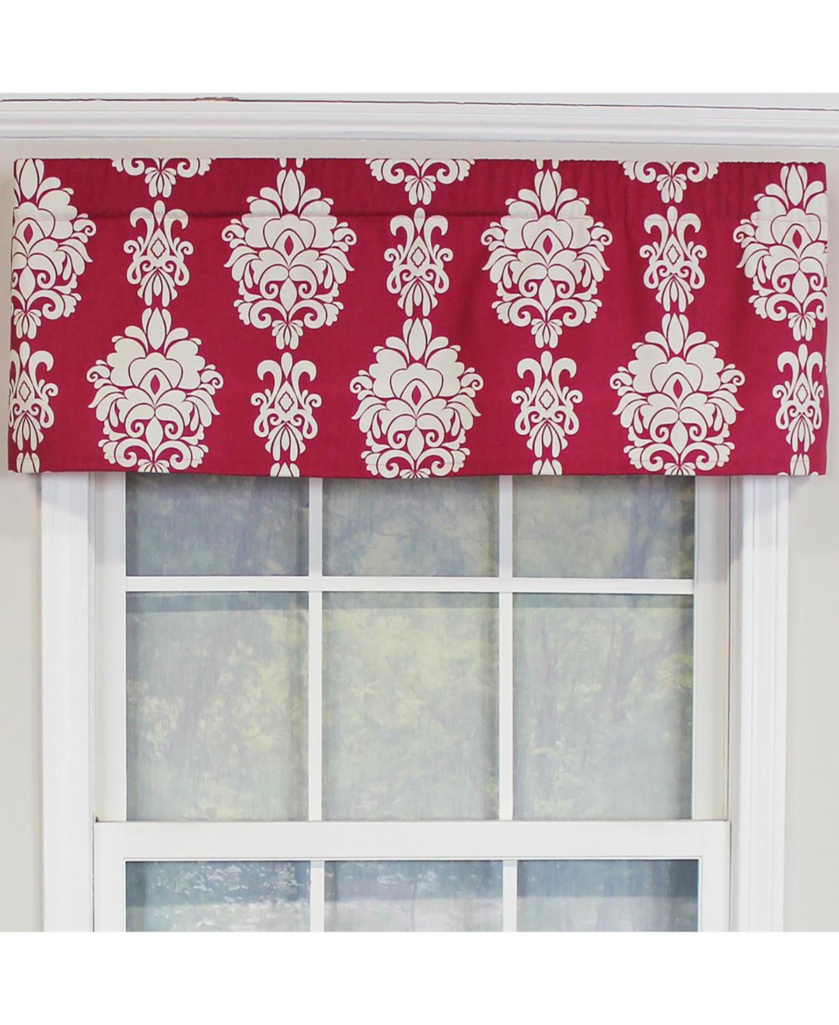 Rlf Home Free Spin Tailored 100% Cotton with Fully Lined 3" Rod Pocket Valnance for Windows 50" x 14" Red
