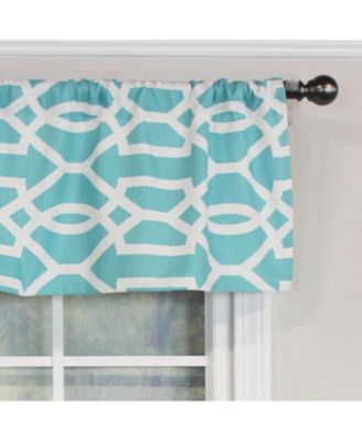 Moroccan Tailored 100% Cotton with Fully Lined 3" Rod Pocket Valnance for Windows 50" x 14" Turquoise