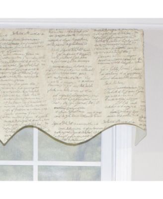 Cursive Regal 100% Cotton with Fully Lined 3" Rod Pocket Valnance for Windows 50" x 17" Putty