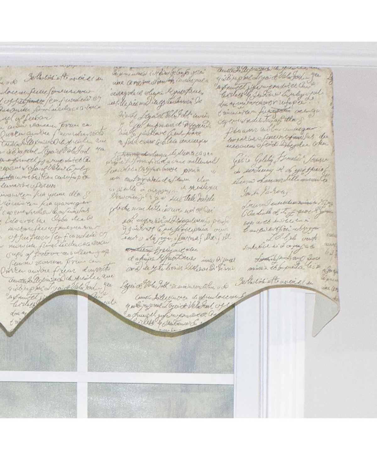 Rlf Home Cursive Regal 100% Cotton with Fully Lined 3" Rod Pocket Valnance for Windows 50" x 17" Putty