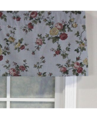 Flower Grid Tailored 100% Cotton with Fully Lined 3" Rod Pocket Valnance for Windows 50" x 14" Chetwode