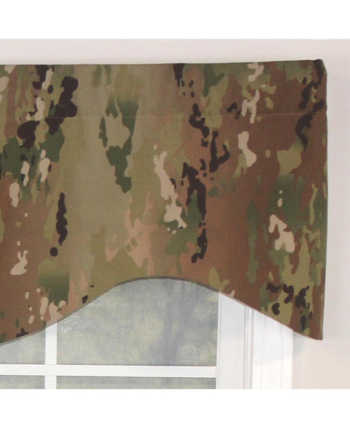 Rlf Home Cloak Cornice 100% Cotton with Fully Lined 3" Rod Pocket Valnance for Windows 50" x 17" Green