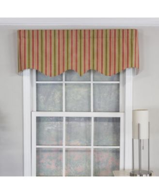 Dell Stripe Regal 100% Cotton with Fully Lined 3" Rod Pocket Valnance for Windows 50" x 17" Watermelon