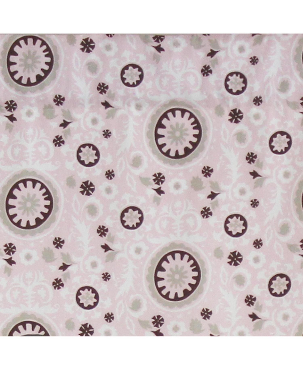 Rlf Home Pin Wheel Provance 100% Cotton with Fully Lined 3" Rod Pocket Valnance for Windows 50" x 15" Pink