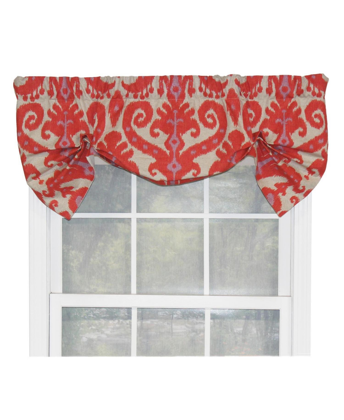 Rlf Home Vibrant Colors in Southwest Designs Butterfly Stylish Windows Valance 3" Rod Pocket 50" x 16" Hibiscus Orange