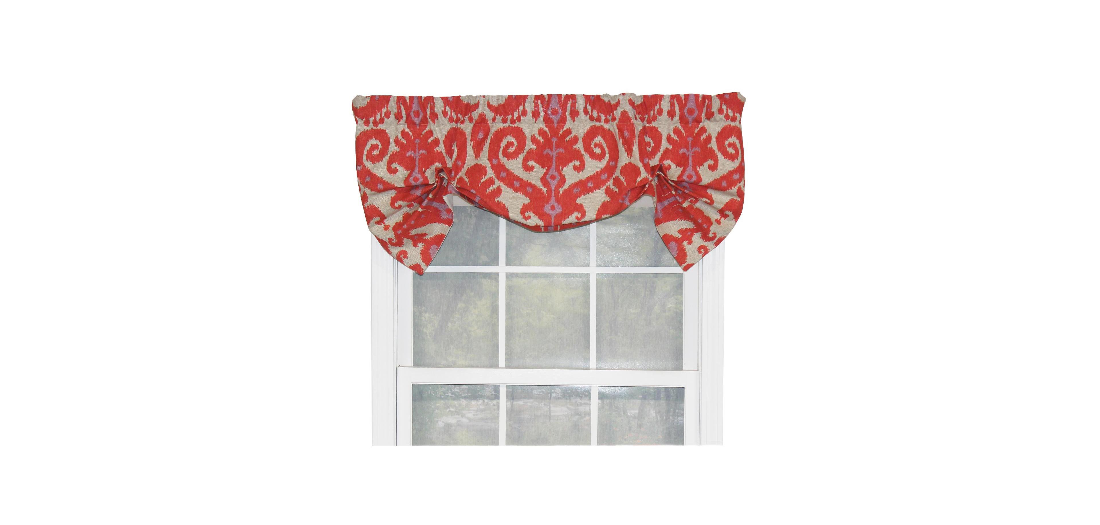 Rlf Home Vibrant Colors in Southwest Designs Butterfly Stylish Windows Valance 3" Rod Pocket 50" x 16" Hibiscus