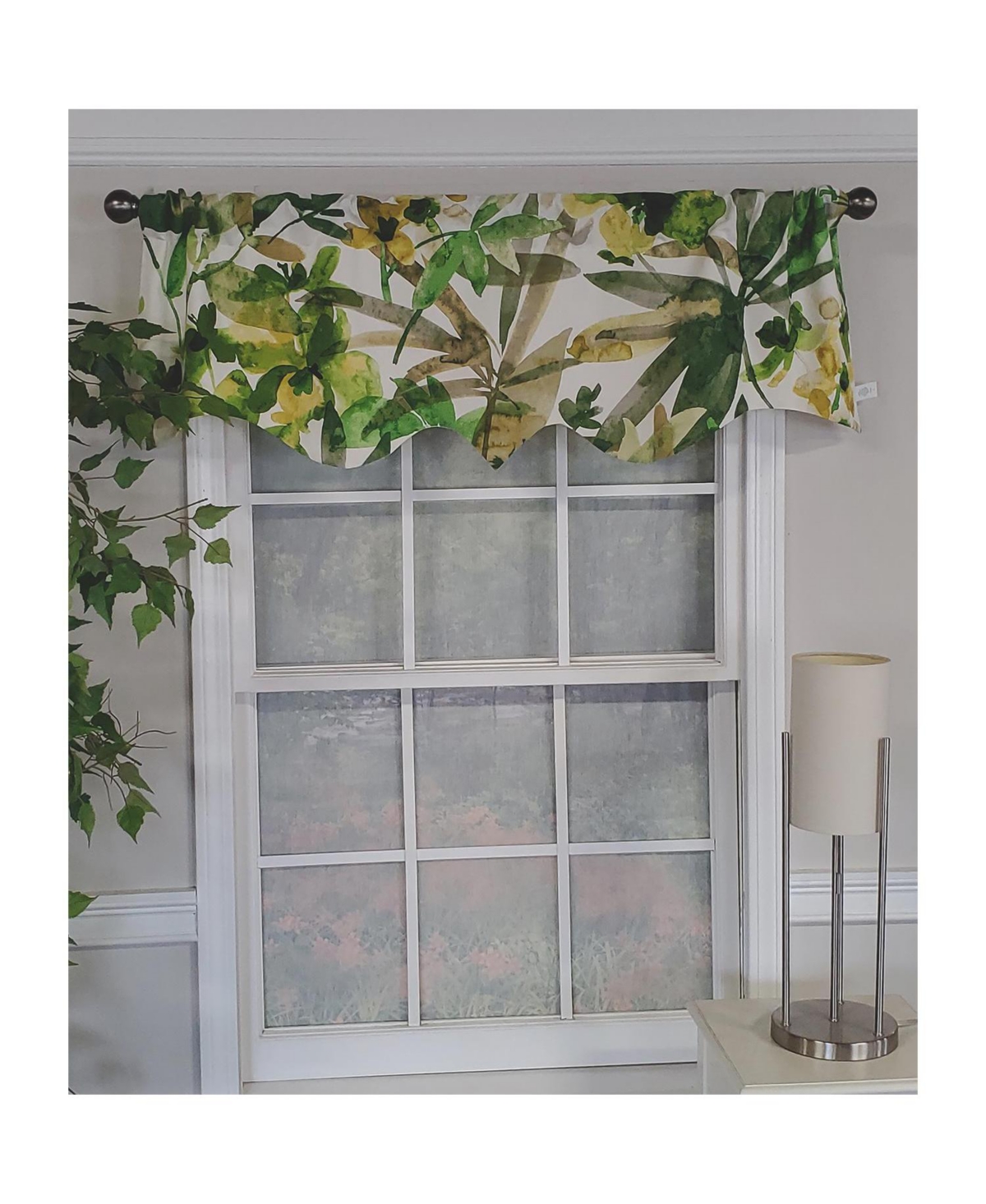 Rlf Home Jungla Regal 100% Cotton with Fully Lined 3" Rod Pocket Valnance for Windows 50" x 17" Forest