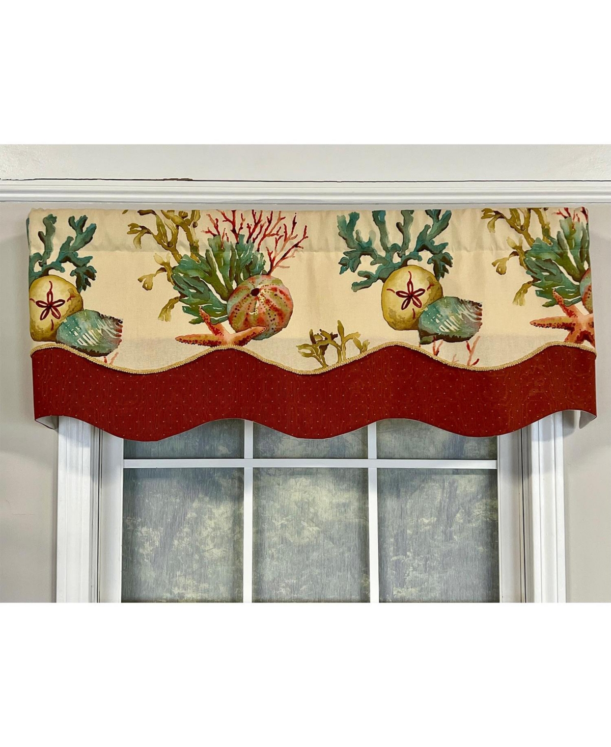 Rlf Home Seabed Glory Window Treatment Premium Quality Valance 3" Rod Pocket 50" x 16" Oyster