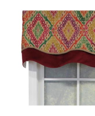 Icicles Trimmed Glory 100% Cotton with Fully Lined 3" Rod Pocket Valnance for Windows 50" x 16" Multi