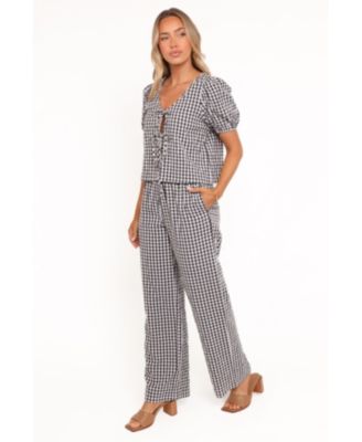 Women's Hilda Pant Set - Black Gingham