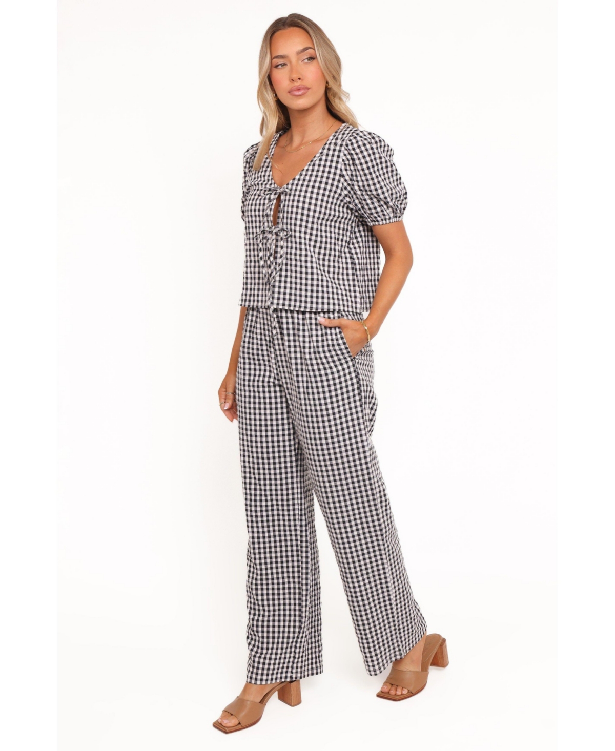 Petal and Pup Women's Hilda Pant Set - Black Gingham