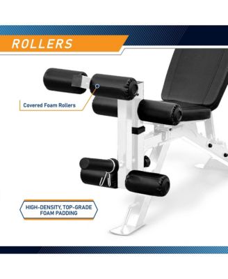 Marcy Powder Coated Steel Home Gym Multipurpose Adjustable Weight Bench, White