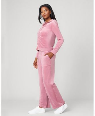 Women's Ruched Zip-Up Velour Set