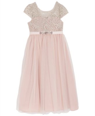 Rare Editions - Girls 2T-6X Cap Sleeve Round Neck Dress