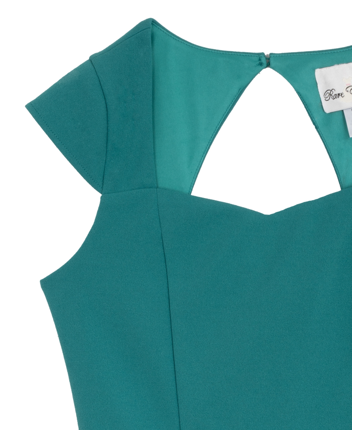 Rare Editions Girls 7-16 Twist Back Skater Short-sleeve Dress In Green