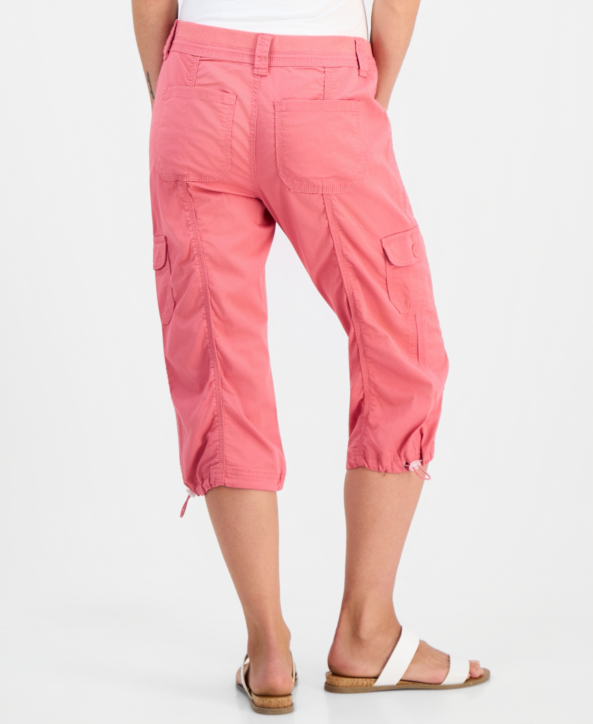 Style & Co Petite Mid-rise Cargo Capri Pants, Exclusively At Macy's In Pink