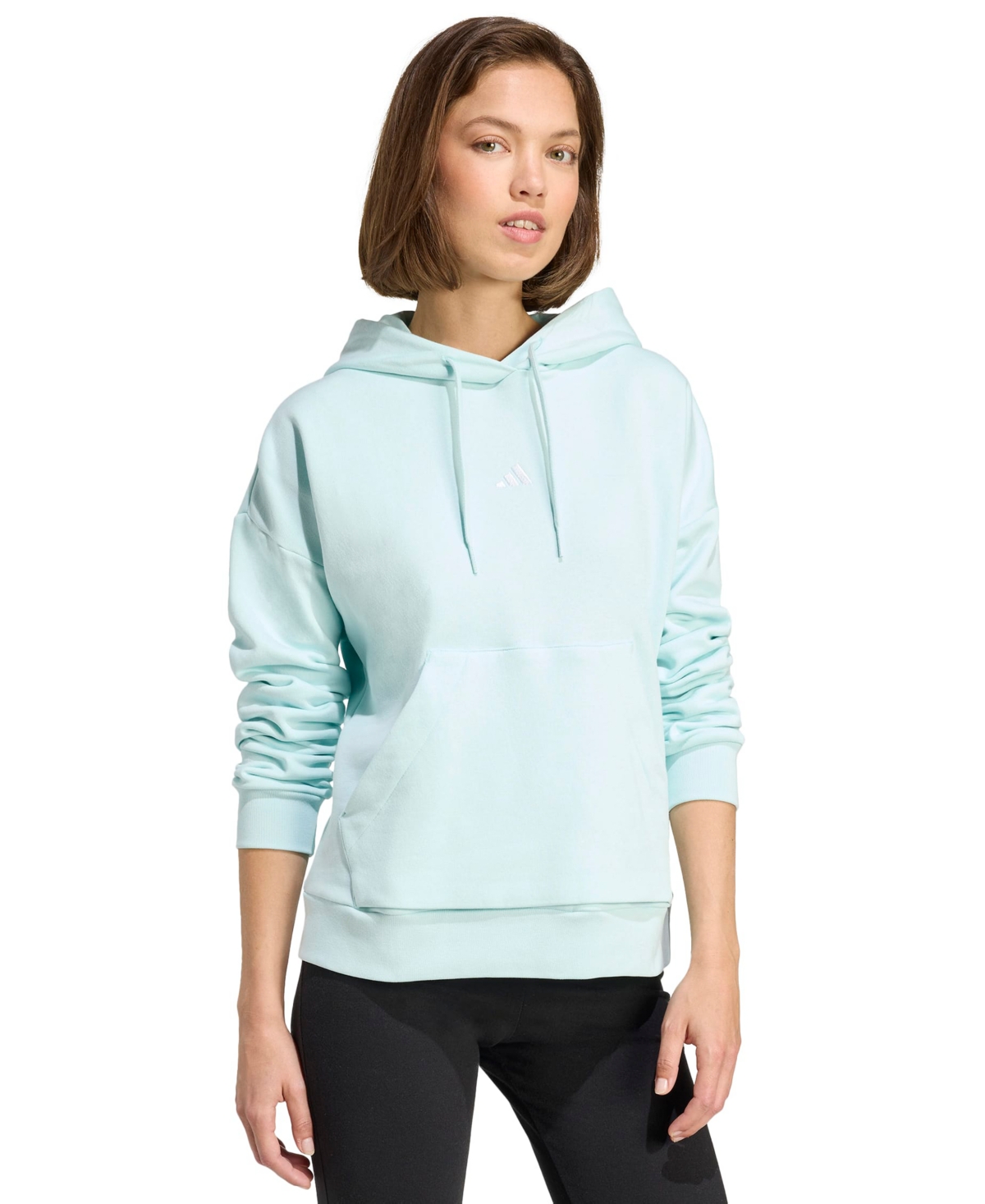 Adidas Originals Women's Essentials Long-sleeve Logo Hoodie In Blue