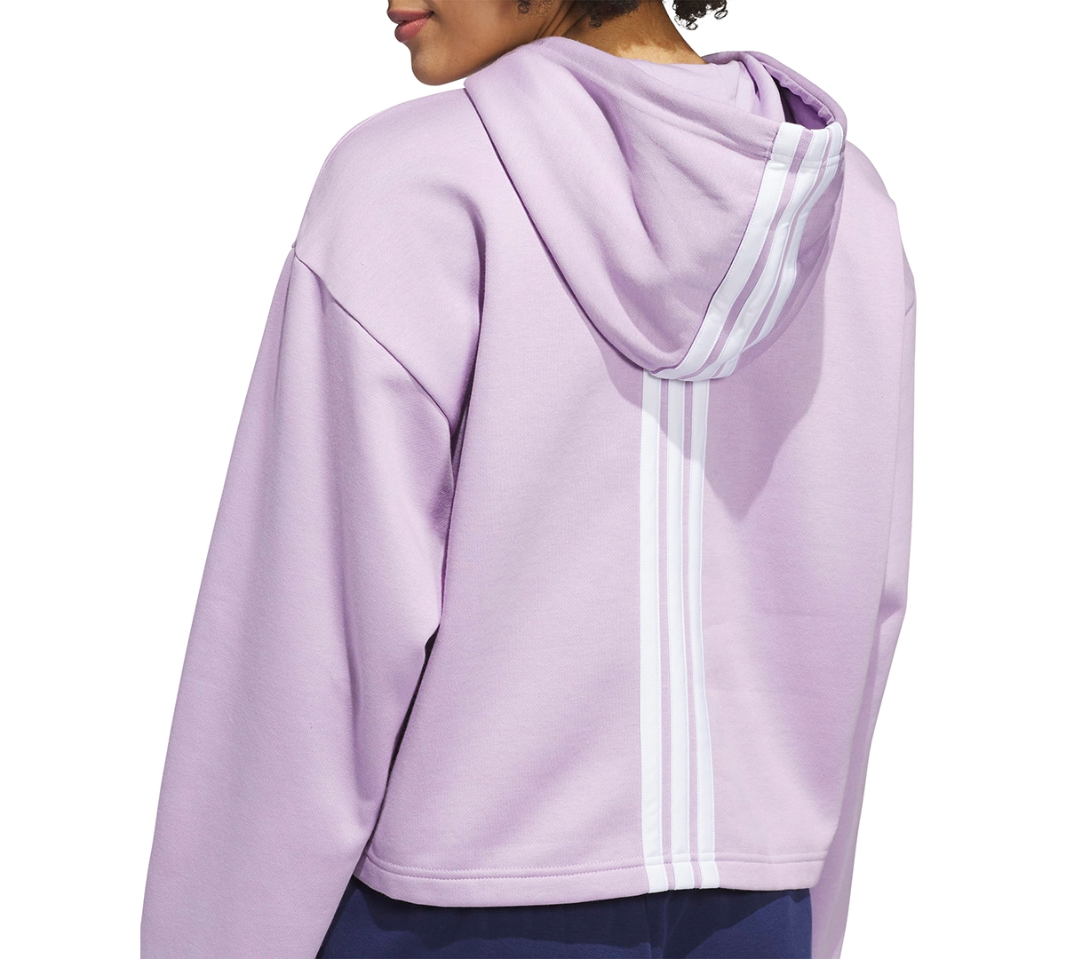 Adidas Originals Adidas Crop Fleece Hoodie In Purple