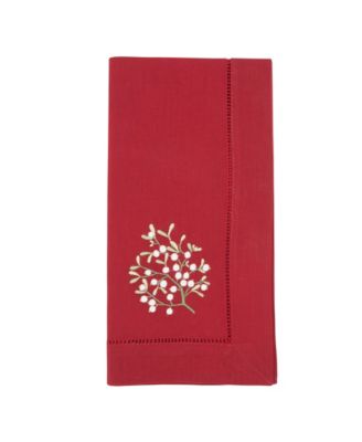 Embr'D Mistetoe Hemstitch Napkin, Set of 6
