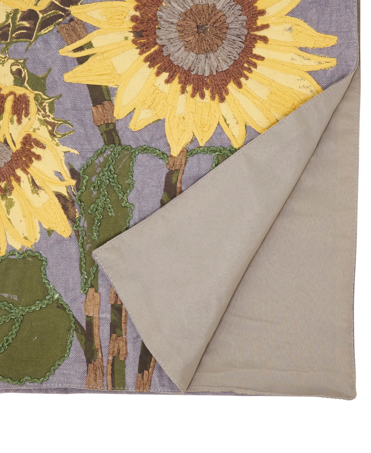 Saro Lifestyle Embroidered Sunflower Table Runner, 16" x 72"