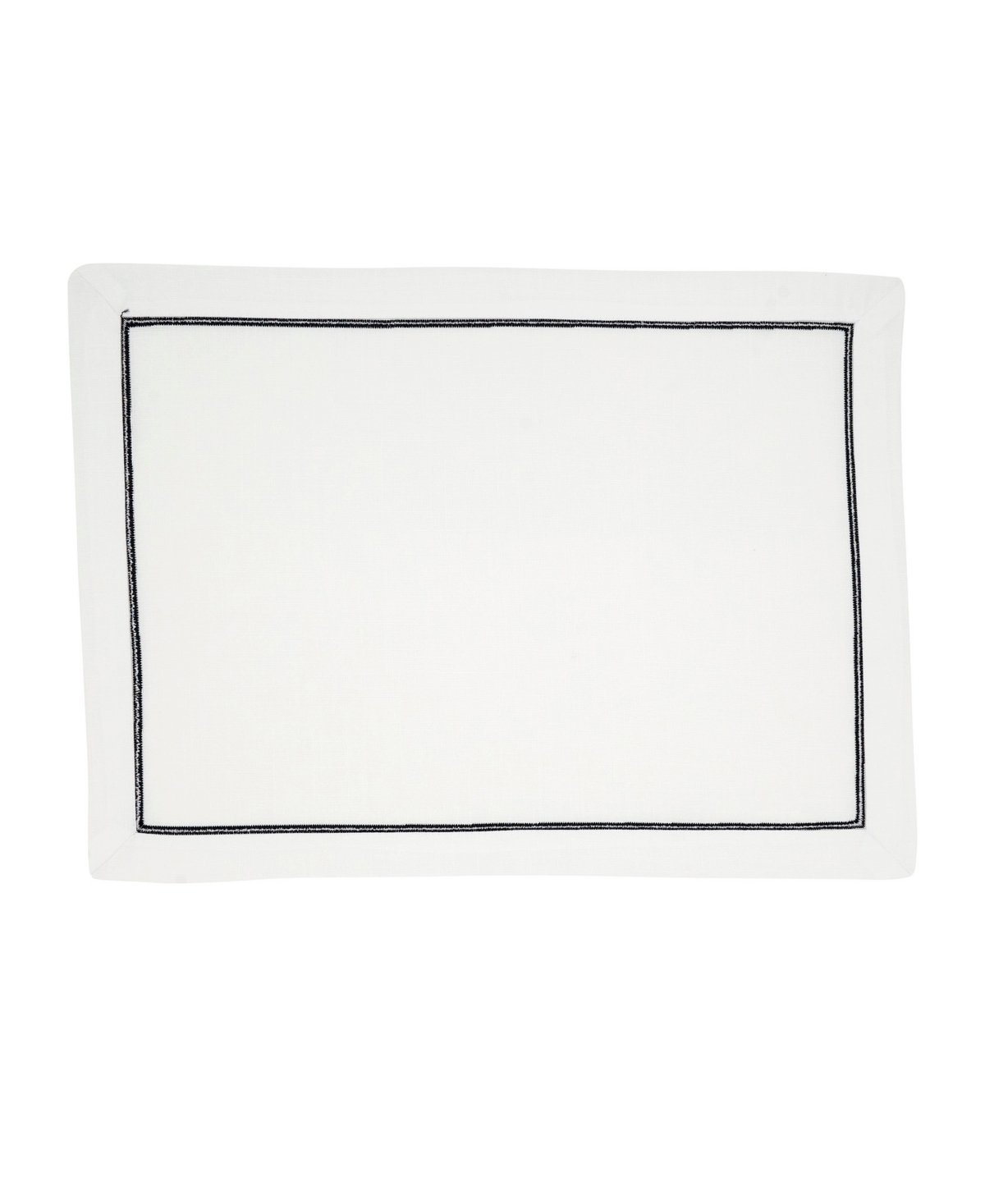 Saro Lifestyle Embroidered Line Design Placemat, Set Of 4 In Black