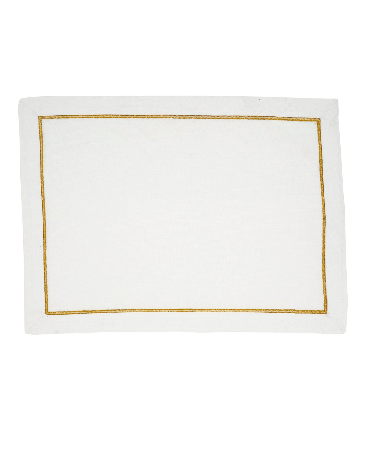 Saro Lifestyle Embroidered Line Design Placemat, Set Of 4 In Gold