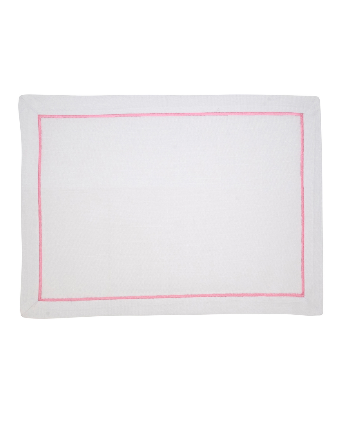 Saro Lifestyle Embroidered Line Design Placemat, Set Of 4 In Pink