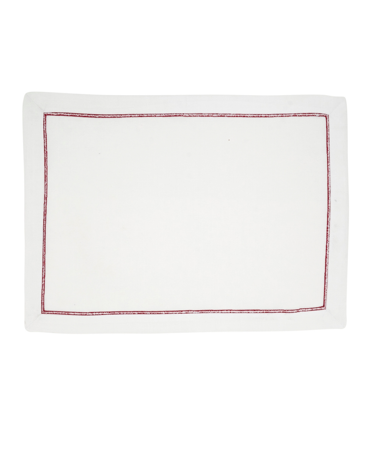 Saro Lifestyle Embroidered Line Design Placemat, Set Of 4 In Red