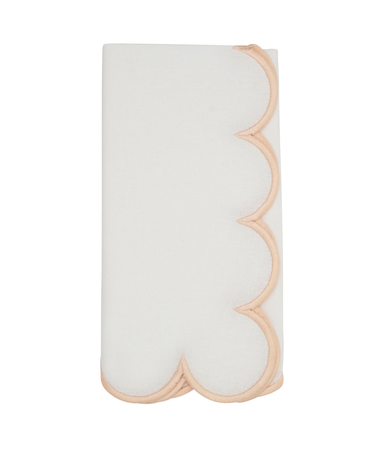 Saro Lifestyle Scalloped Hem Napkin, Set Of 4 In Pink