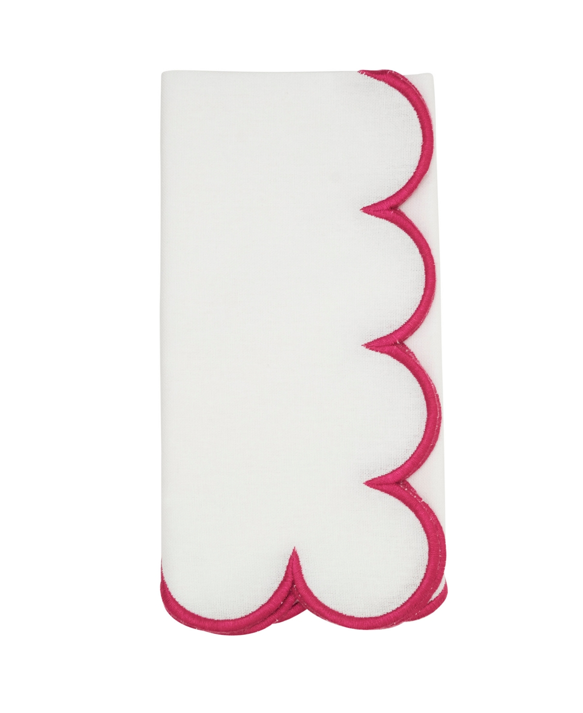 Saro Lifestyle Scalloped Hem Napkin, Set Of 4 In Pink