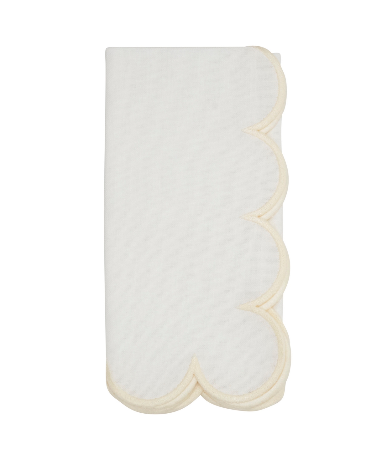 Saro Lifestyle Scalloped Hem Napkin, Set Of 4 In Brown