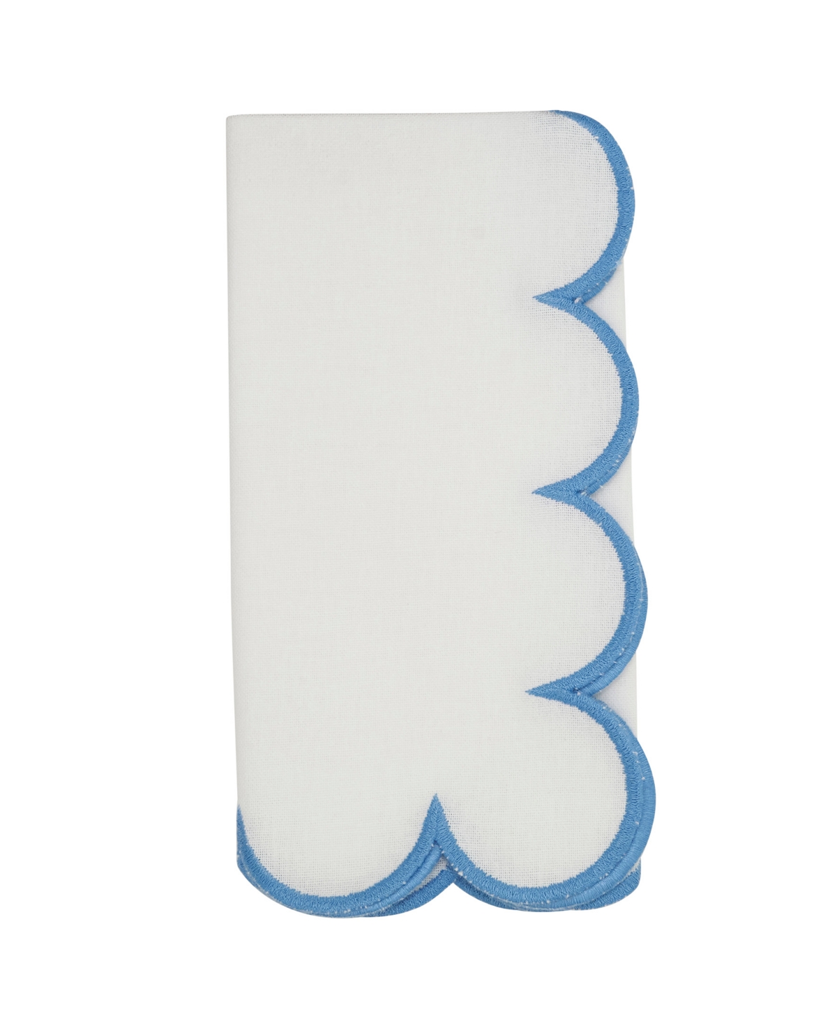 Saro Lifestyle Scalloped Hem Napkin, Set Of 4 In Blue