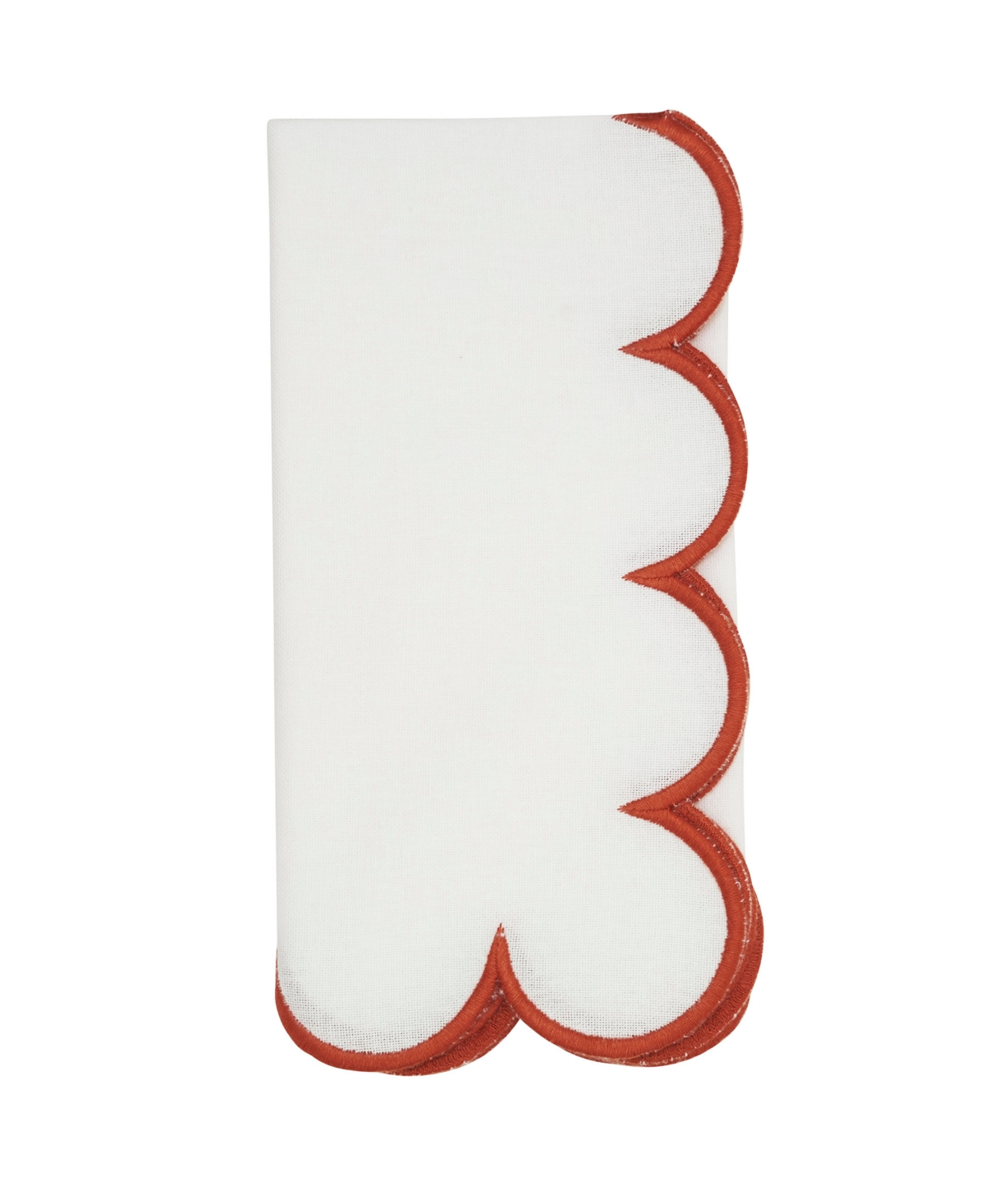 Saro Lifestyle Scalloped Hem Napkin, Set Of 4 In Brown