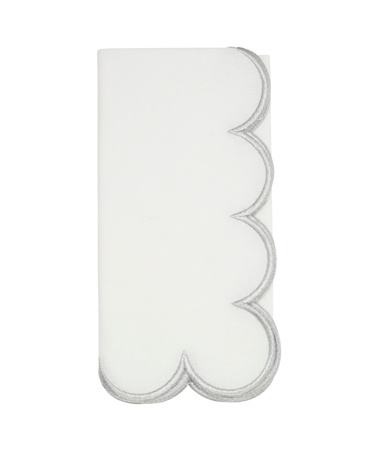 Saro Lifestyle Scalloped Hem Napkin, Set Of 4 In Silver