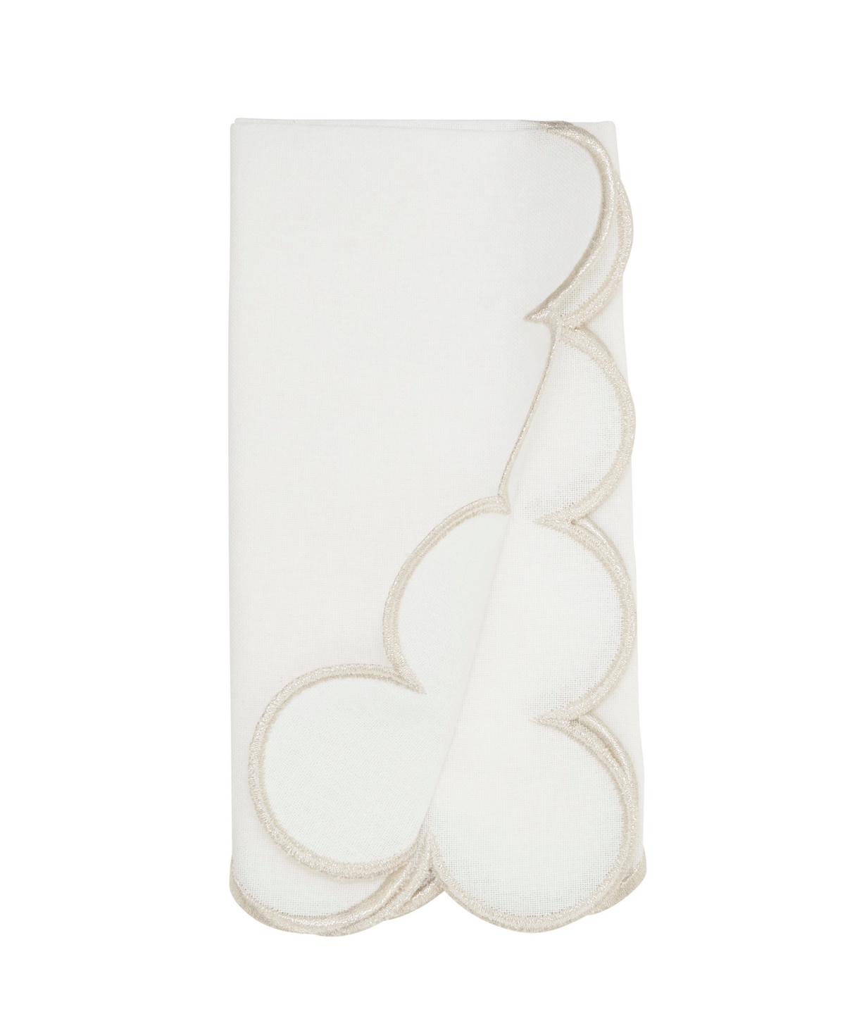 Saro Lifestyle Scalloped Hem Napkin, Set Of 4 In Gold