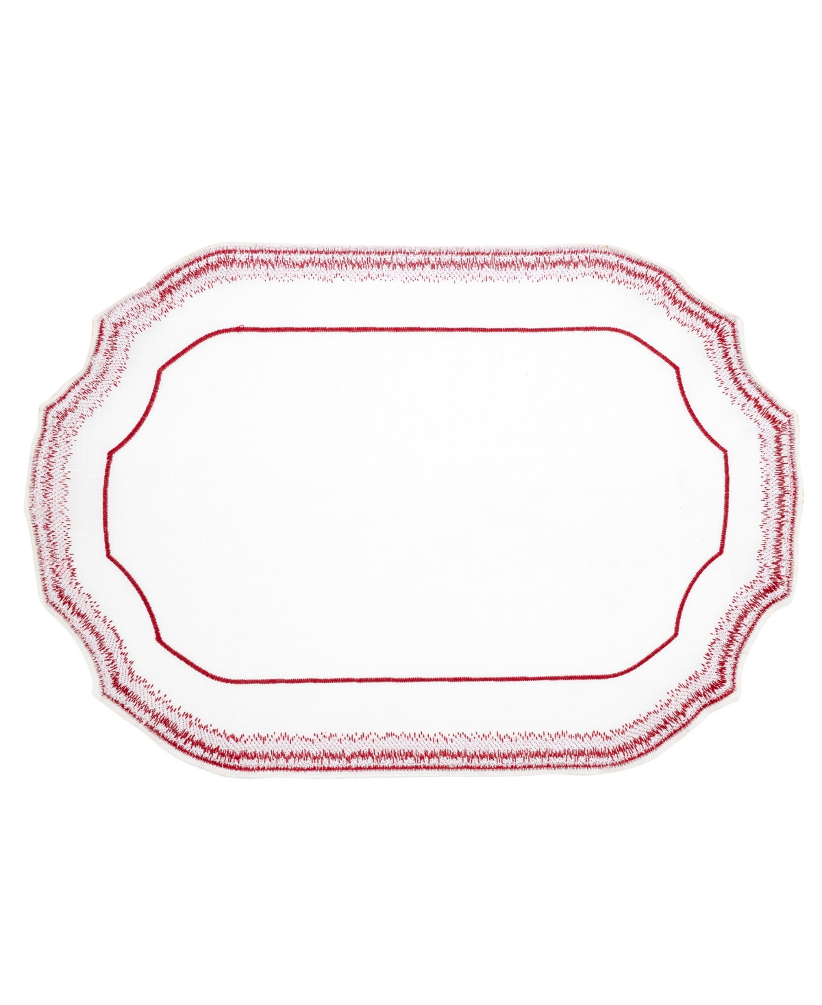 Saro Lifestyle Elegant Embroidery Detail Placemat, Set Of 4 In Red