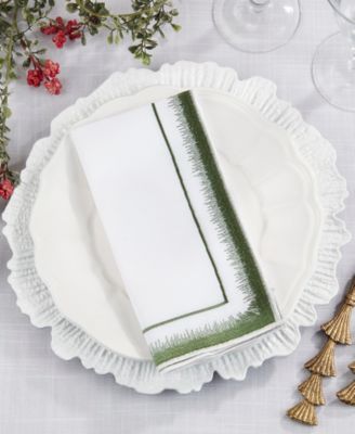 Elegant Embroidery Detail Napkin, Set of 4