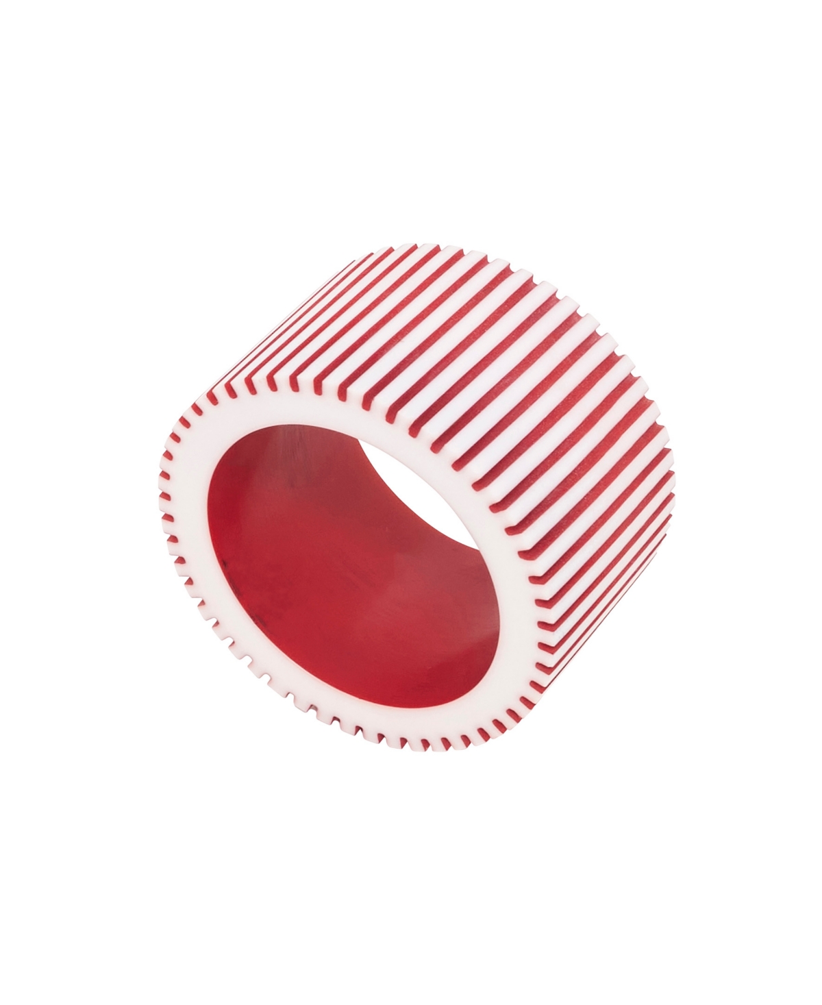 Saro Lifestyle Ribbed Napkin Ring, Set Of 4 In Red