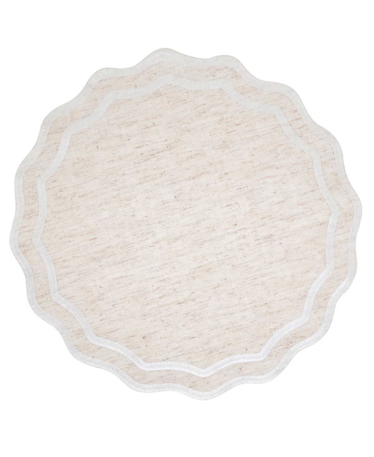 Saro Lifestyle Eco Scallop Border Placemat, Set Of 4 In Brown