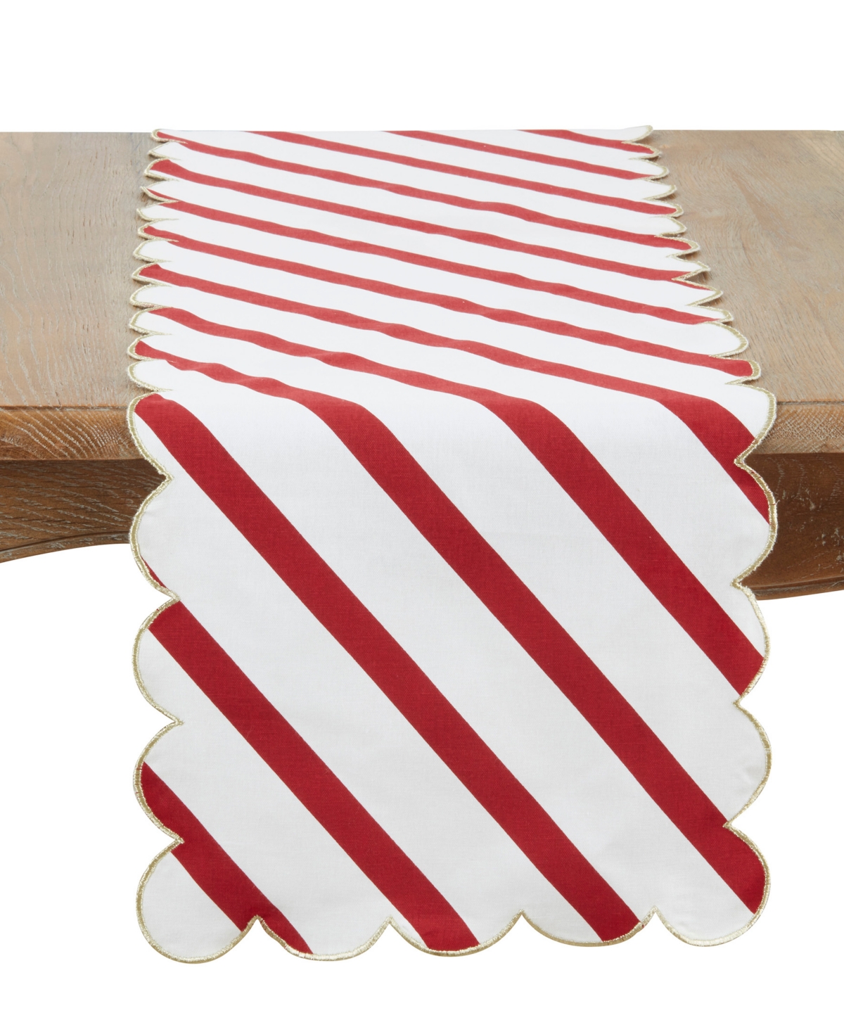 Saro Lifestyle Scalloped Table Runner, 16" X 72" In Gold