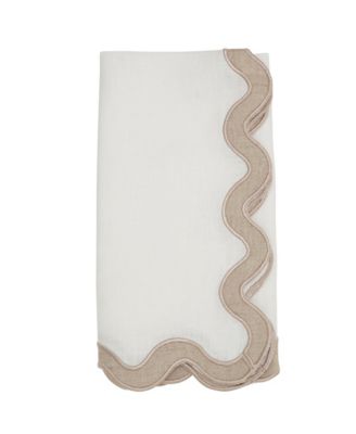 Linen Soft Hue Scallop Napkin, Set of 4