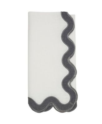 Linen Soft Hue Scallop Napkin, Set of 4