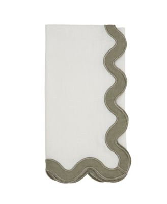 Linen Soft Hue Scallop Napkin, Set of 4
