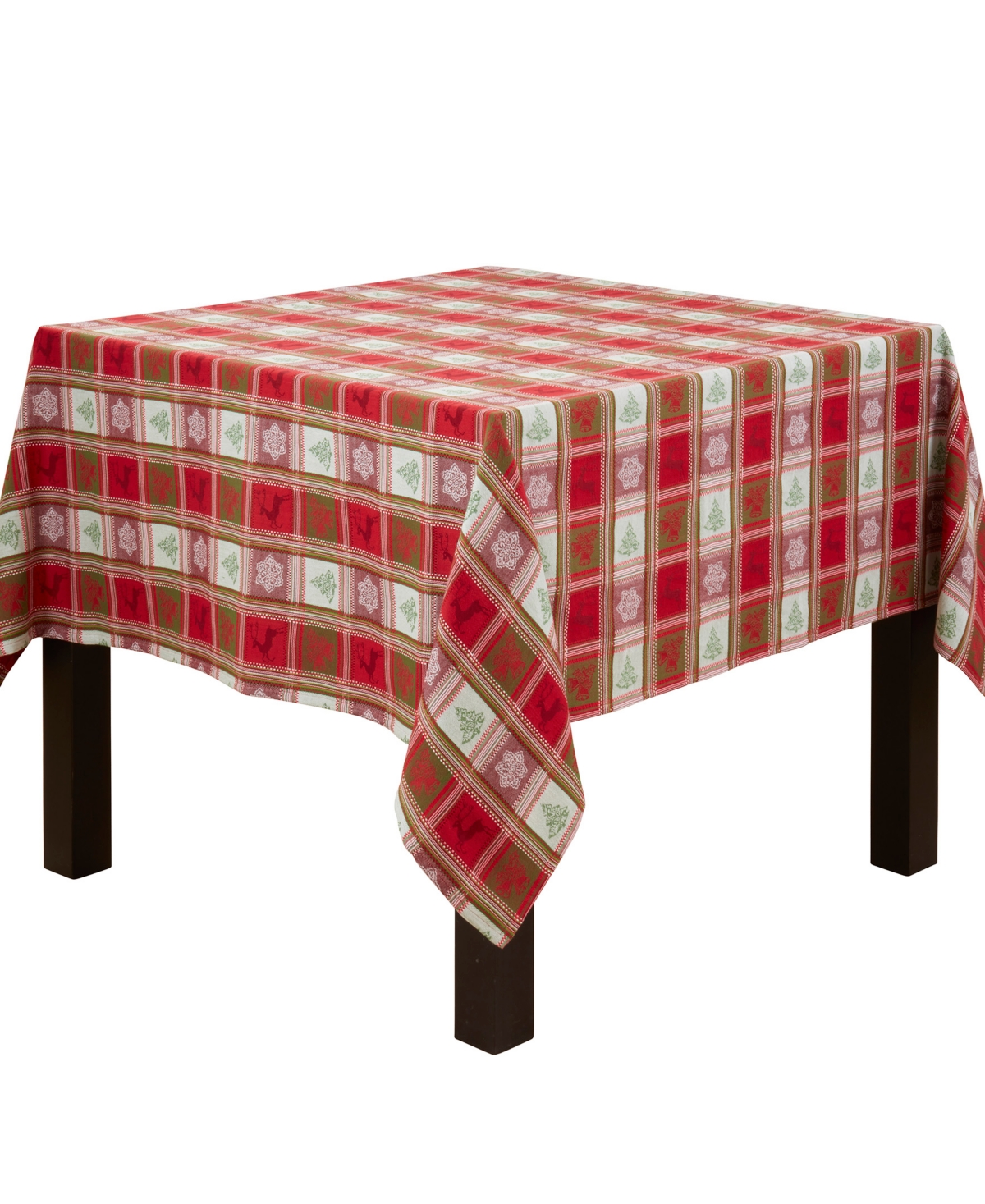 Saro Lifestyle Plaid Jacquard Christmas Tablecloth