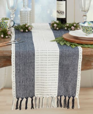 Stitched Banded Table Runner, 16" x 72"
